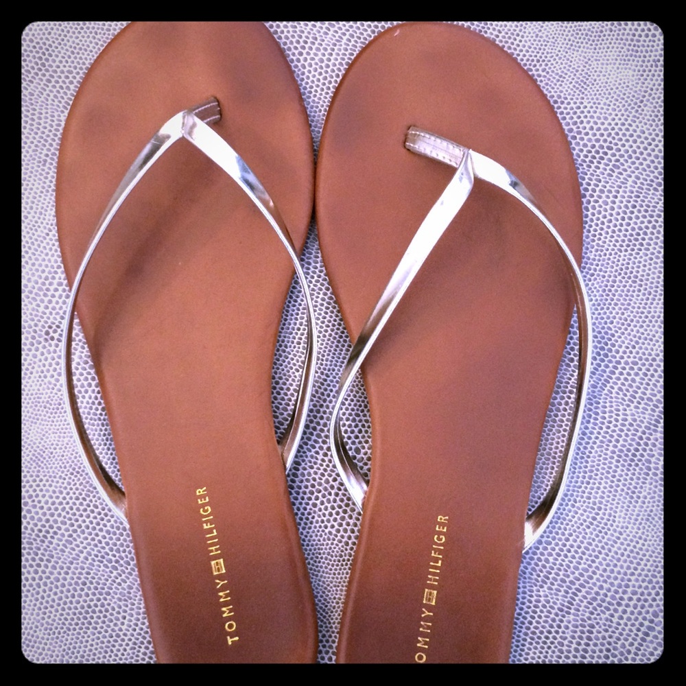 Gold sandals by Tommy Hilfiger